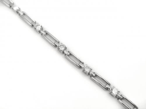 Silver CZ Bar Bracelet