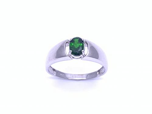 9ct White Gold Chrome Diopside Ring