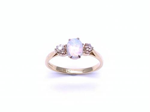 18ct Opal & Diamond 3 Stone Ring