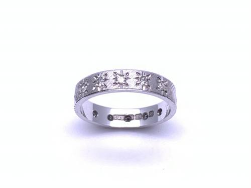 18ct White Gold Diamond Starburst Ring