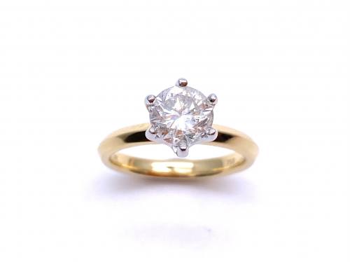 18ct Yellow Gold Diamond Solitaire Ring 1.53ct