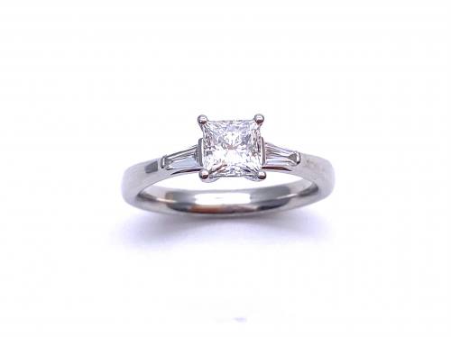 Platinum Diamond Princess Cut Ring 0.70ct