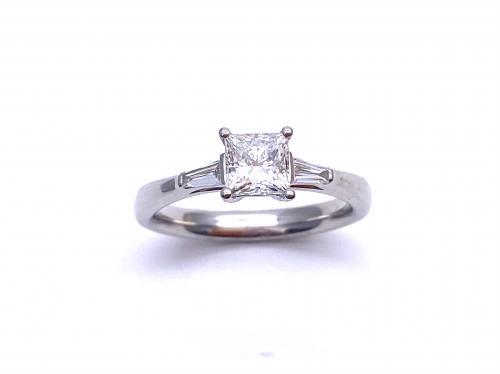 Platinum Princess Cut Diamond Solitaire Ring