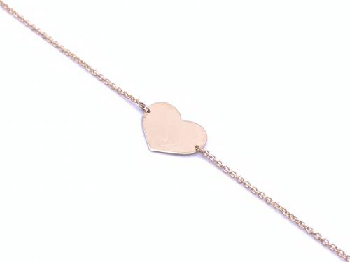 9ct Yellow Gold Love Heart ID Bracelet