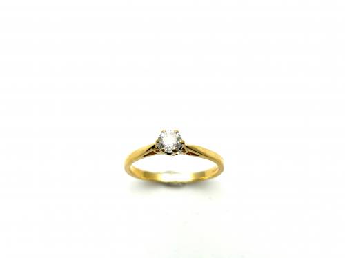 18ct Yellow Gold Diamond Solitaire Ring