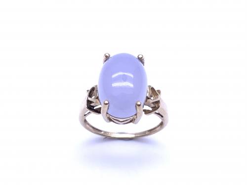 9ct Purple Jade Solitaire Ring