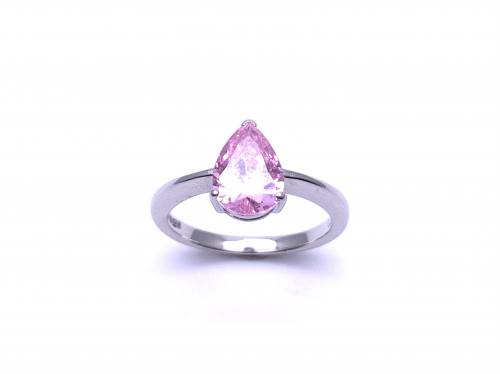9ct Pink Pear Shaped CZ Ring