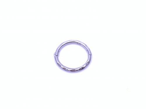 9ct White Gold Hinged Hoop 10mm (Single)