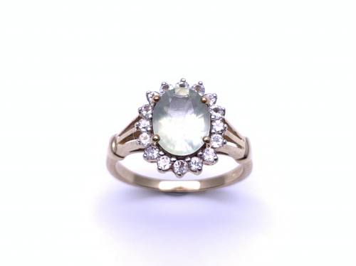 9ct Spodumene & Zircon Cluster Ring