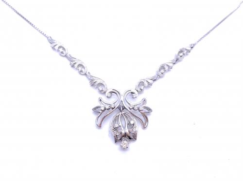 14ct White Gold Diamond Necklet