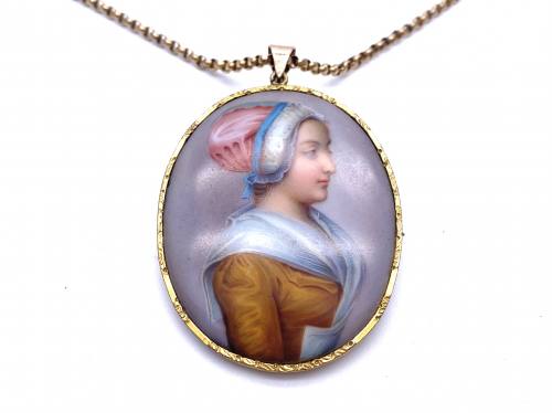 Portrait Pendant & Chain