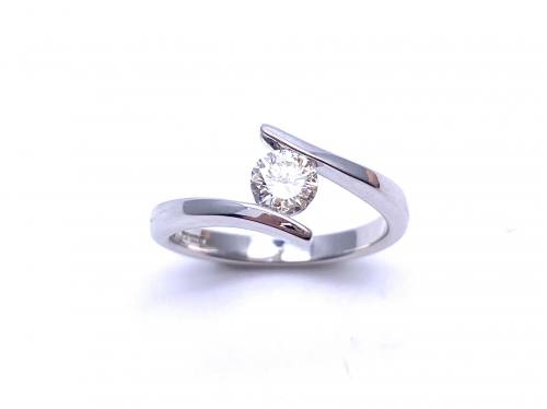18ct Diamond Solitaire Ring Est 0.35ct