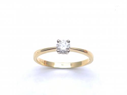 18ct Yellow Gold Diamond Solitaire Ring