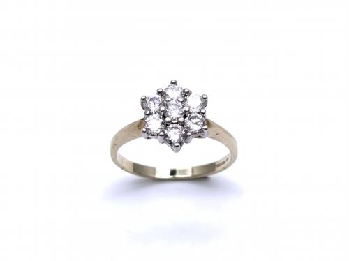 9ct Yellow Gold CZ Cluster Ring