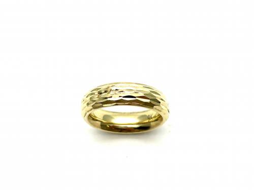 9ct Yellow Gold Diamond Cut Band Ring