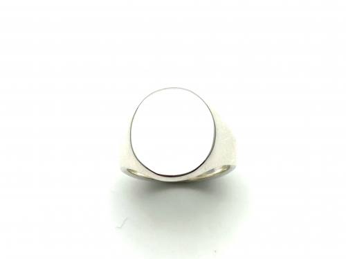 Silver Plain Oval Heavy Signet Ring