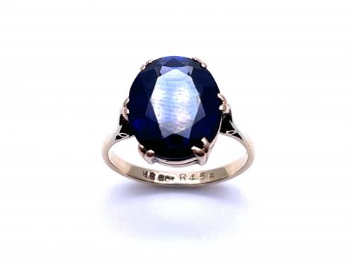 9ct Synthetic Sapphire Solitaire Ring