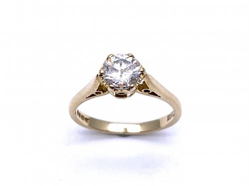 18ct Yellow Gold CZ Solitaire Ring