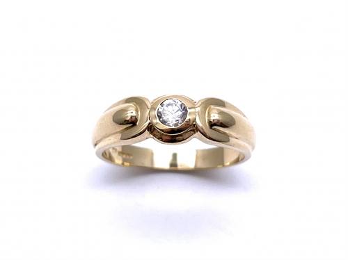 18ct Yellow Gold CZ Solitaire Ring