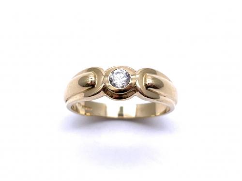 18ct Yellow Gold CZ Solitaire Ring