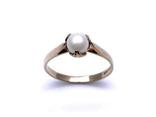 9ct Yellow Gold Pearl Solitaire Ring