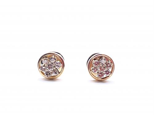9ct Diamond Cluster Stud Earrings