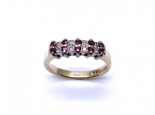 18ct Ruby & Diamond Double Row Ring