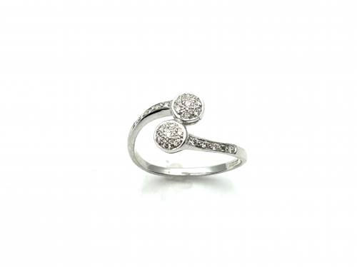 18ct Diamond Crossover Cluster Ring