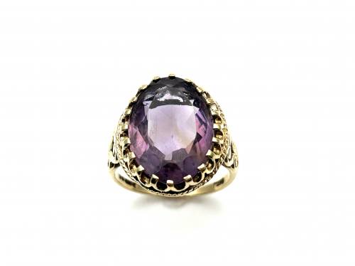 9ct Yellow Gold Amethyst Solitaire Ring