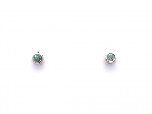 9ct Yellow Gold Emerald Solitaire Stud Earrings