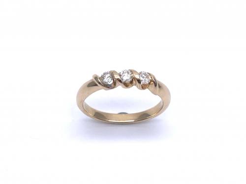 18ct Yellow Gold Diamond 3 Stone Ring