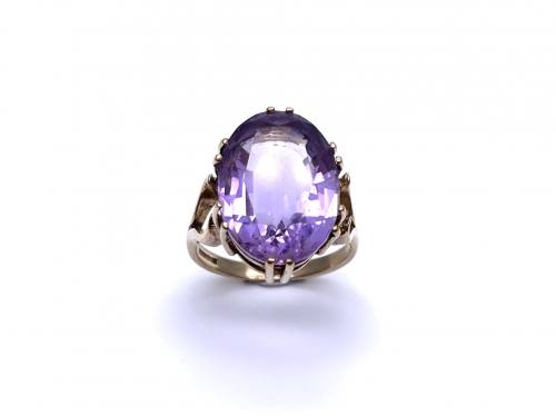 9ct Yellow Gold Amethyst Solitaire Ring