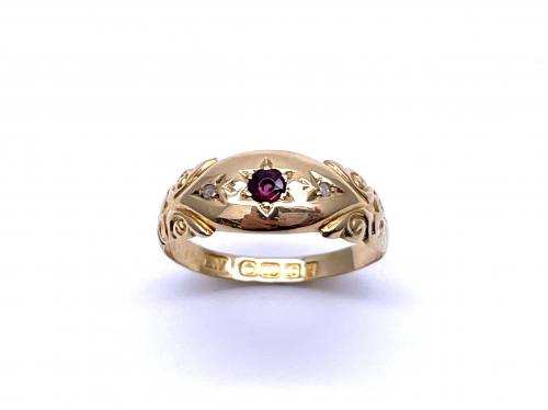 18ct Ruby & Diamond Ring Birmingham 1906