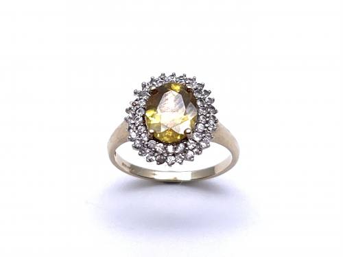 9ct Sphene & Zircon Dress Ring