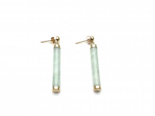 9ct Yellow Gold Jade Drop Earrings