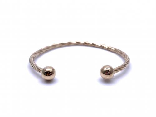 9ct Yellow Gold Twisted Torque Bangle
