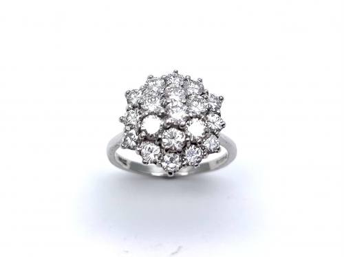 18ct White Gold Diamond Cluster Ring