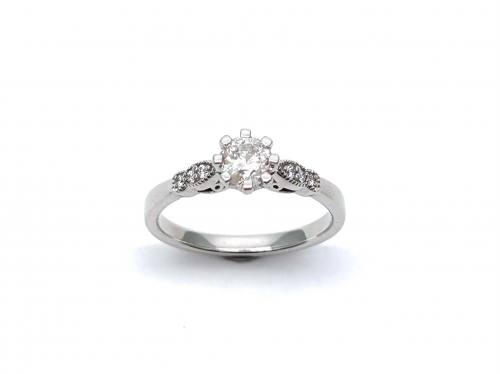 9ct White Gold Diamond Solitaire Ring