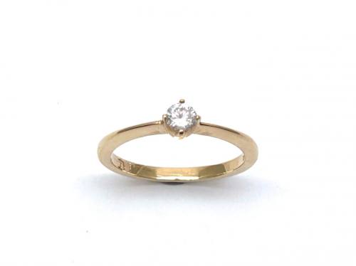 9ct Yellow Gold Diamond Solitaire Ring