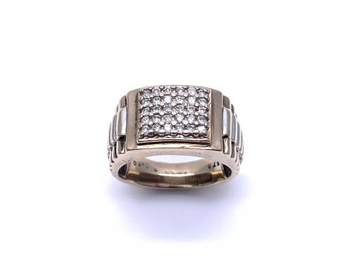 9ct Yellow Gold Diamond Signet Ring