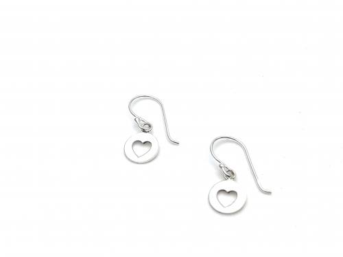 Silver Cut Out Heart Drop Earrings