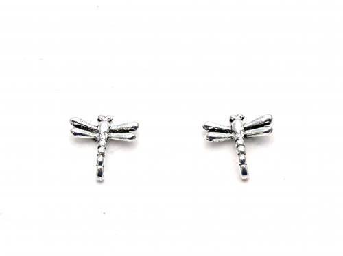 Silver Dragonfly Stud Earrings