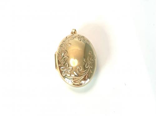 9ct Yellow Gold Domed Patterned Locket