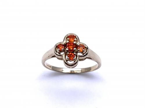 9ct Yellow Gold Fire Opal 5 Stone Ring