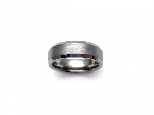 Tungsten Carbide Ring Brushed Effect 7mm