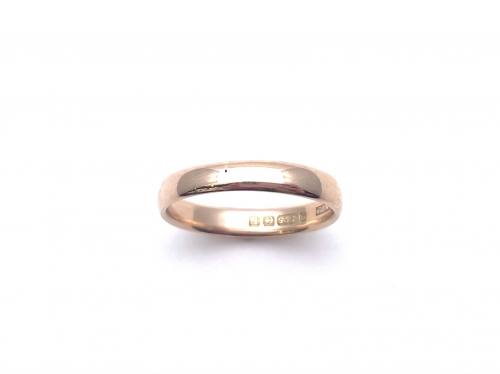 9ct Rose Gold Plain Wedding Ring