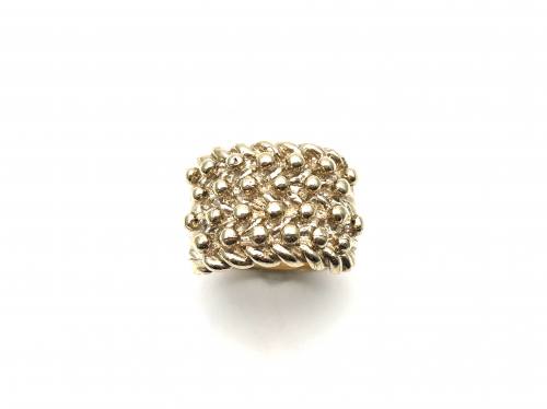 9ct Yellow Gold 4 Row Keeper Ring