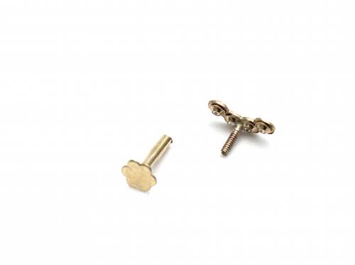 9ct Yellow Gold CZ Screw Ear Cartilage Stud