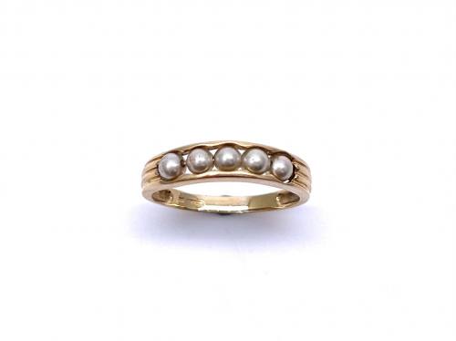 14ct Yellow Gold Simulated Pearl Ring
