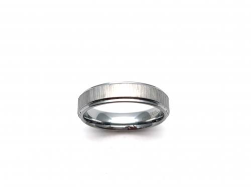 Tungsten Carbide Brushed Effect Ring 6mm